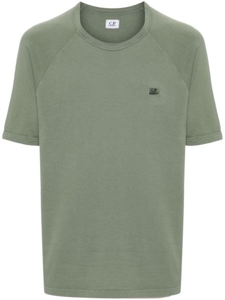 Памучна тениска бродирана C.p. Company зелено