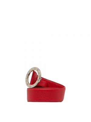 Cinturón de cuero Bvlgari Vintage rojo