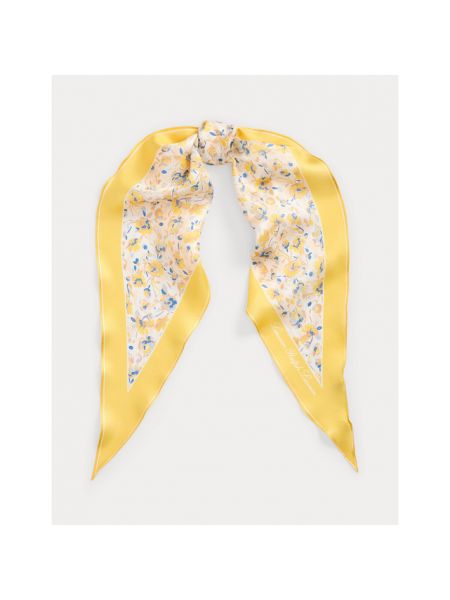 Pañuelo de seda de flores con estampado Lauren Ralph Lauren amarillo
