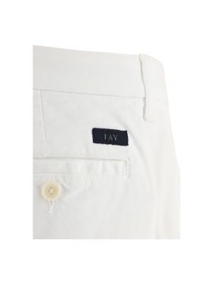 Pantalones chinos de algodón Fay blanco