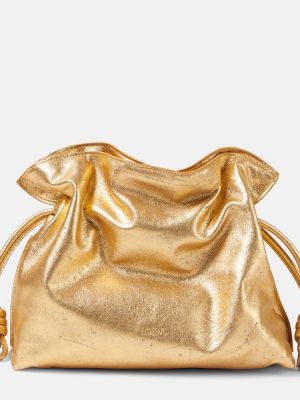 Kožna clutch torbica Loewe zlatna