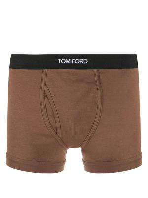 Bavlněné boxerky Tom Ford hnědé