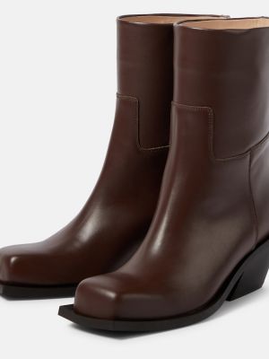 Ankle boots skórzane Gia Borghini brązowe