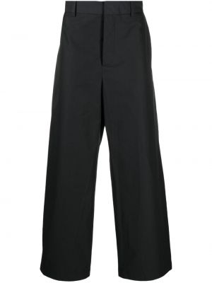 Bavlněné rovné kalhoty relaxed fit Nanushka černé