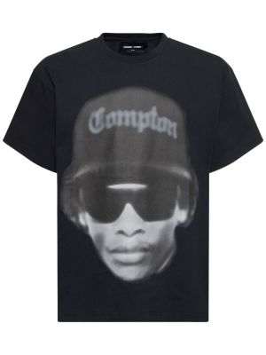 Džerzej tričko s potlačou Homme + Femme La čierna