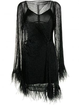 Vestido de cóctel con plumas de plumas Rachel Gilbert negro