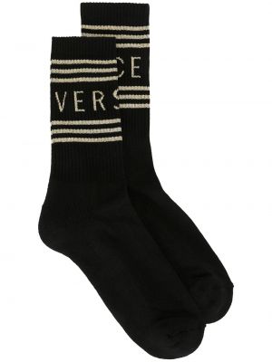 Чорапи на райета Versace черно