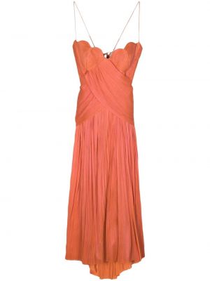 Μεταξωτή βραδινό φόρεμα Maria Lucia Hohan πορτοκαλί