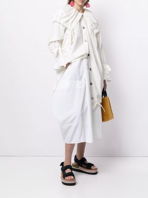 Spódnica bawełniana drapowana Enfold biała