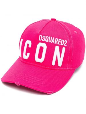 Cappello con visiera ricamato Dsquared2 rosa