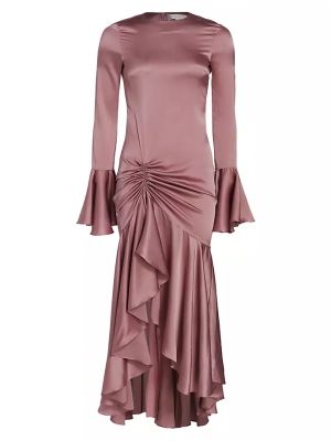 Платье миди Monique из эластичного шелка Caroline Constas, лиловый