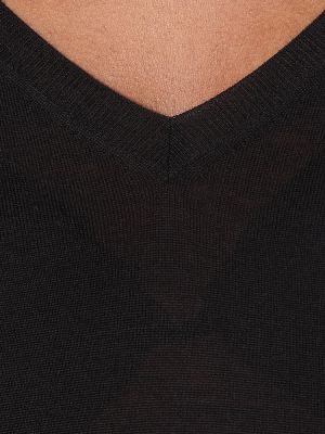 Vlnený sveter Prada čierna