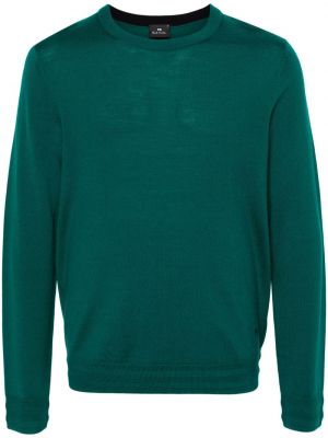 Vlnený sveter z merina Ps Paul Smith zelená
