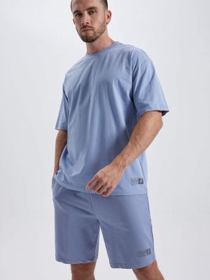 Oversized μπλούζα με σχέδιο Defacto μπλε