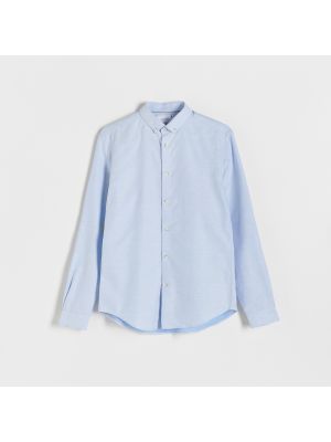 Bavlnená priliehavá košeľa Reserved modrá