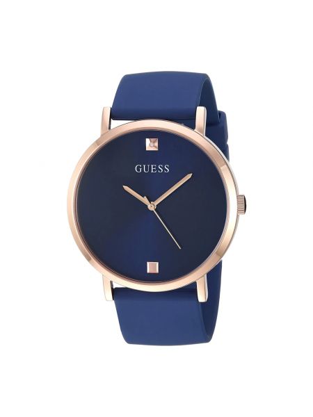 Armbanduhr aus roségold Guess blau