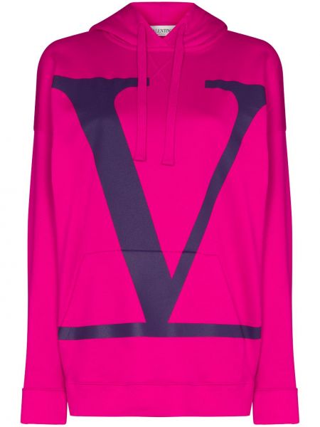 Sudadera con capucha oversized Valentino rosa