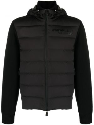 Pikowana kurtka z kapturem Moncler Grenoble czarna