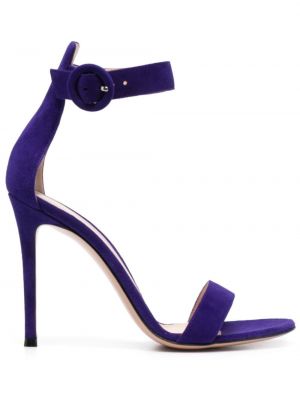 Sandale din piele de căprioară Gianvito Rossi violet