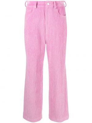 Bavlněné sametové rovné kalhoty Nanushka
