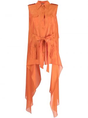 Košeľa s vysokým pásom Alberta Ferretti oranžová