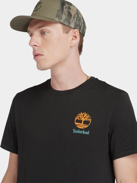 Хлопковая футболка Timberland черная