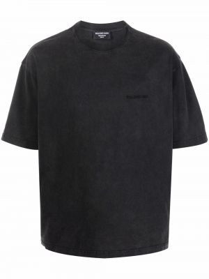 Priliehavé tričko s potlačou Balenciaga čierna