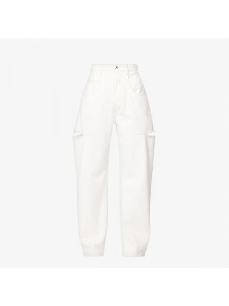 Прямые джинсы с высокой талией Maison Margiela белые