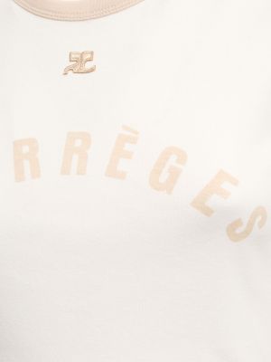 Памучна тениска с принт Courreges бяло