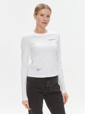 Priliehavé tričko s dlhými rukávmi Calvin Klein Jeans