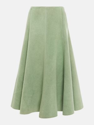 Kašmírové midi sukně Gabriela Hearst zelené
