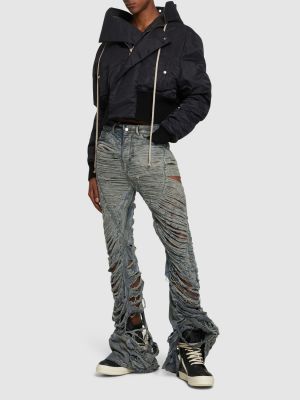 Jeans bootcut effet usé large Rick Owens bleu