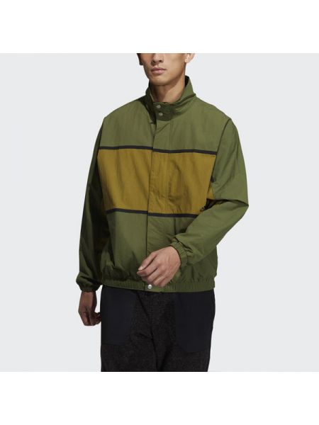 Плетеная куртка с воротником стойка свободного кроя Adidas зеленая