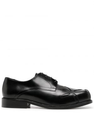 Кожени обувки в стил дерби бродирани Stefan Cooke черно