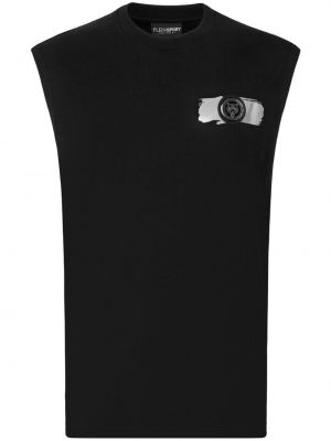 Chemise en coton avec applique Plein Sport noir