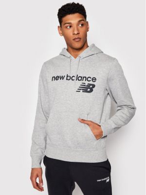 Relaxed fit džemperis su gobtuvu New Balance pilka