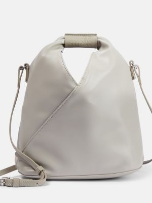 Kožená nákupná taška z ekologickej kože Mm6 Maison Margiela sivá