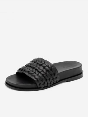 Kožené pantofle Simple černé