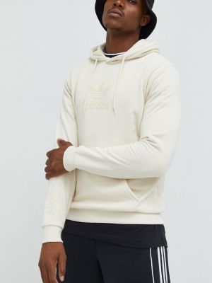 Laza szabású pamut pulóver Adidas bézs
