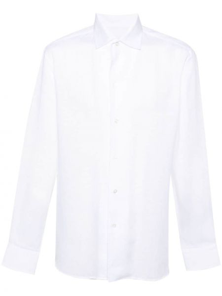 Λινό πουκάμισο Brioni λευκό