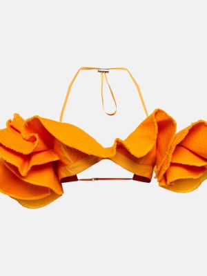 Хлопковый кроп-топ Jacquemus оранжевый