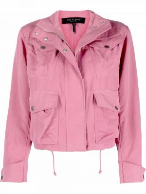 Укороченная с карманами куртка Rag & Bone, розовый