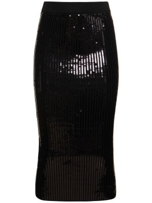 Midi φούστα με ψηλή μέση Alexandre Vauthier μαύρο