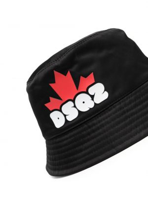 Bavlněný klobouk Dsquared2 černý
