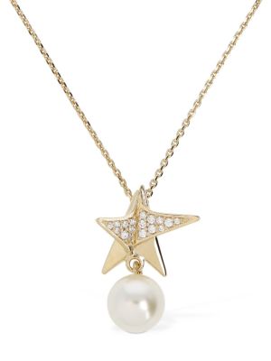 Hviezdny náhrdelník s perlami Ferragamo zlatá