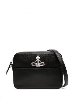 Vivienne Westwood sac à bandoulière en cuir à plaque logo - Noir