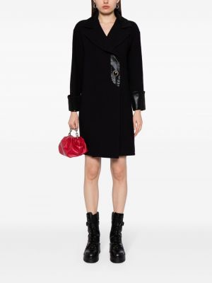 Oversized vlněný kabát s knoflíky Chanel Pre-owned černý