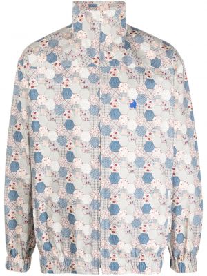 Veste en coton à imprimé à motif géométrique Chloe Nardin bleu
