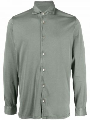 Πουπουλένιο πουκάμισο από ζέρσεϋ Fedeli πράσινο