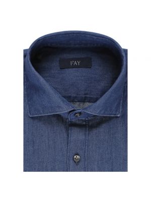 Koszula jeansowa Fay niebieska